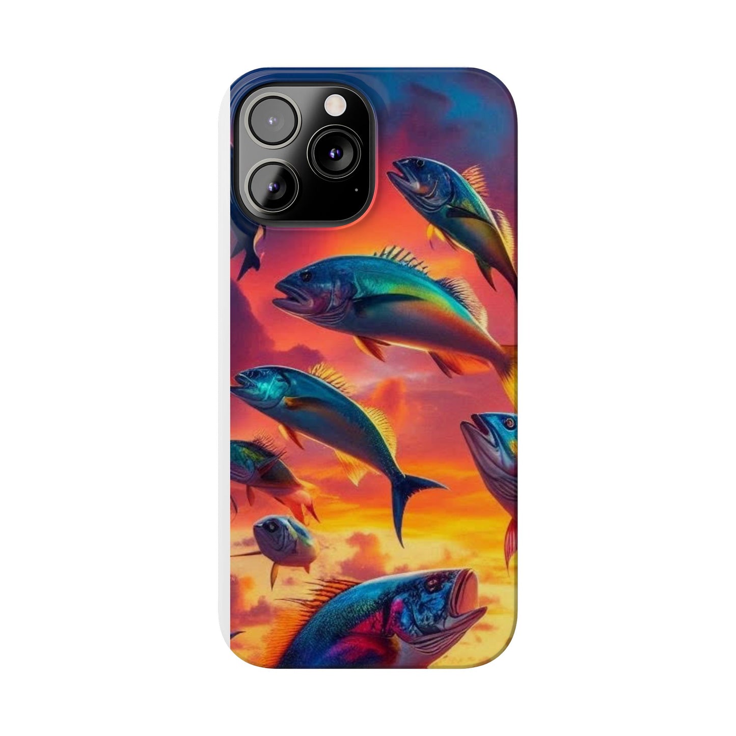 Tropical Fish Phone Case, Sunset Slim Case, Vibrant Colors Cover, Ocean Fish Design, Marine Life Gift, Sealife Accessories