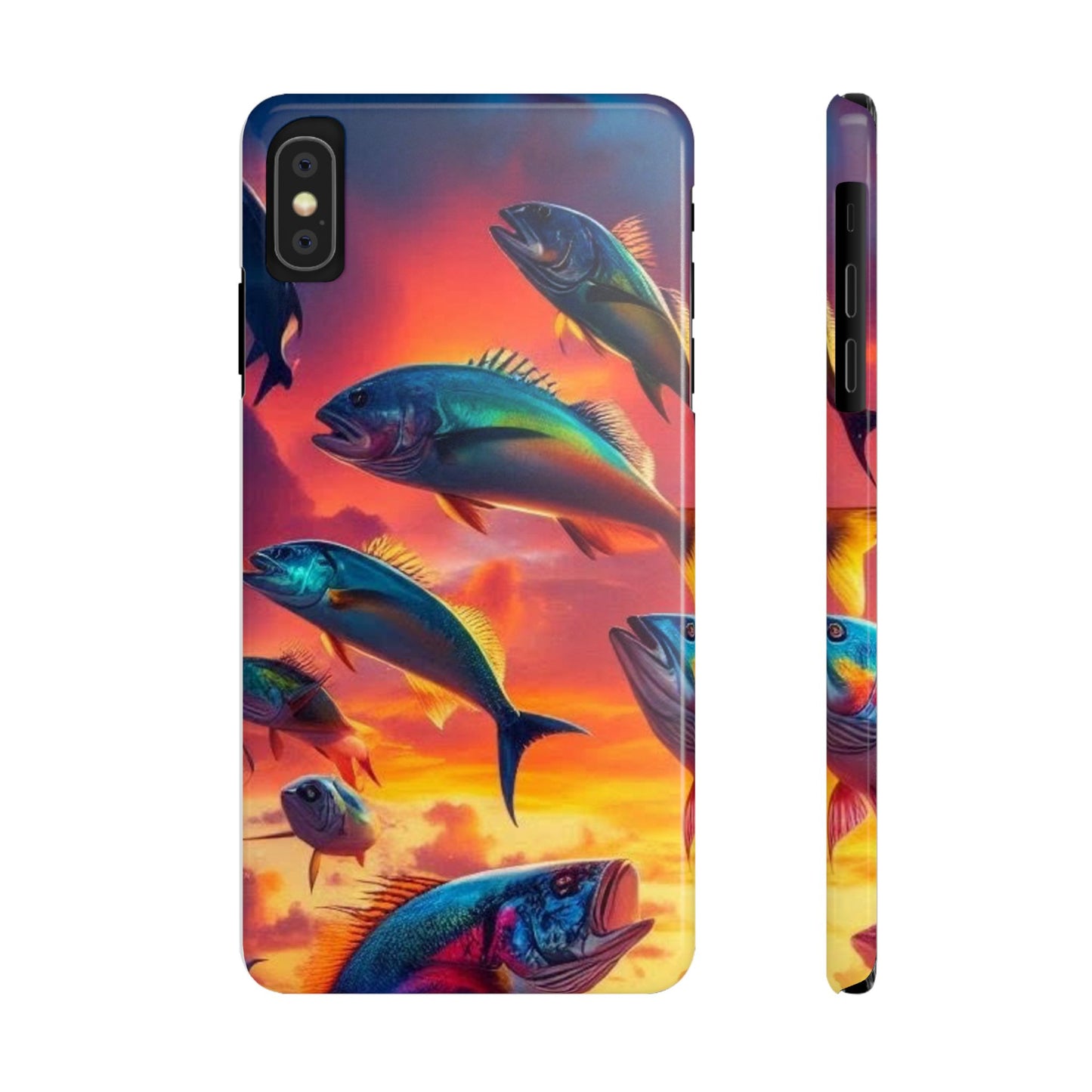 Tropical Fish Phone Case, Sunset Slim Case, Vibrant Colors Cover, Ocean Fish Design, Marine Life Gift, Sealife Accessories