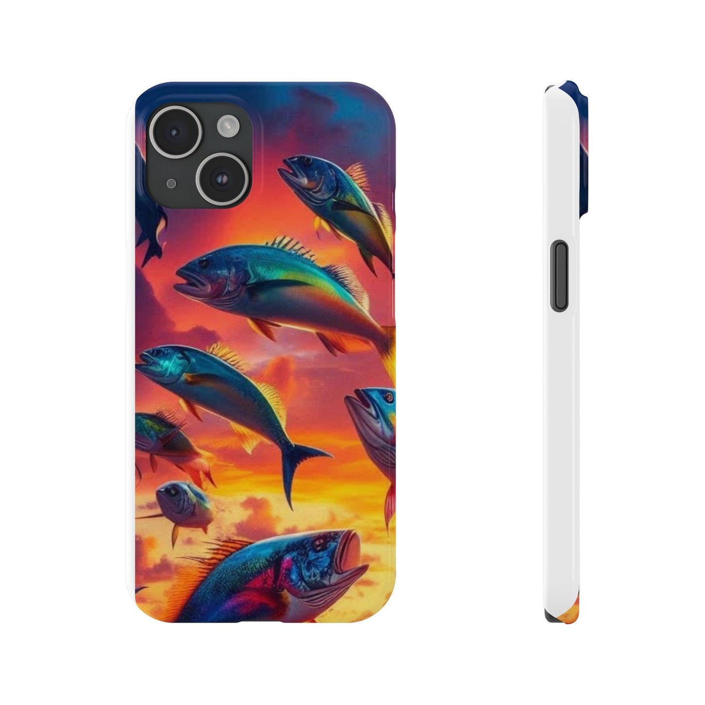 Tropical Fish Phone Case, Sunset Slim Case, Vibrant Colors Cover, Ocean Fish Design, Marine Life Gift, Sealife Accessories