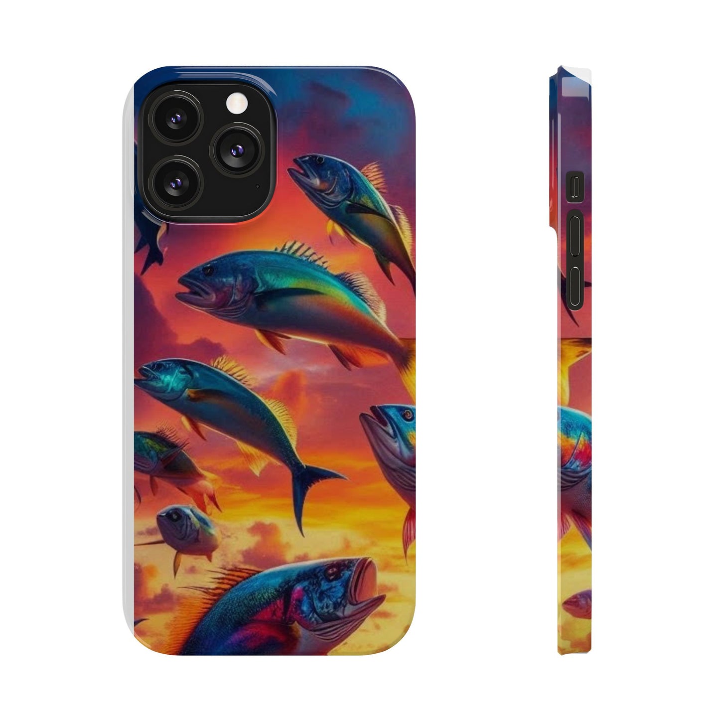 Tropical Fish Phone Case, Sunset Slim Case, Vibrant Colors Cover, Ocean Fish Design, Marine Life Gift, Sealife Accessories