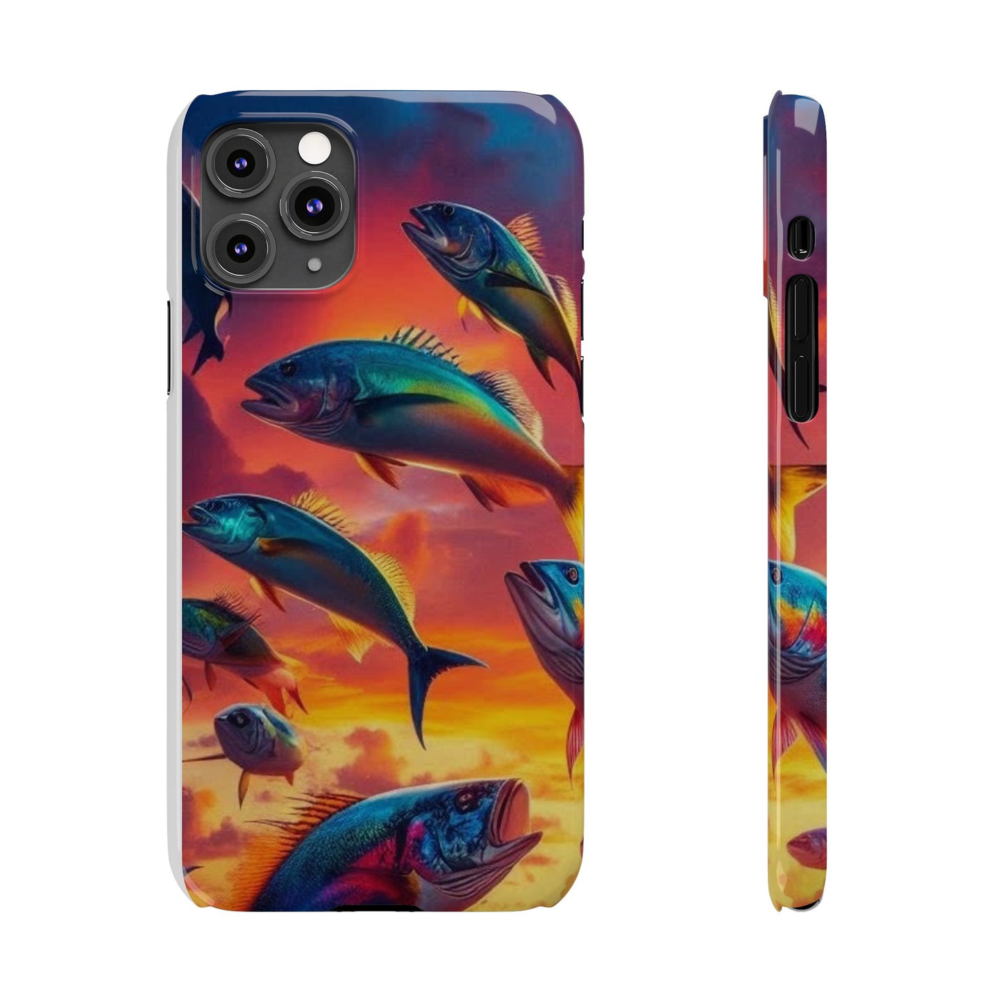 Tropical Fish Phone Case, Sunset Slim Case, Vibrant Colors Cover, Ocean Fish Design, Marine Life Gift, Sealife Accessories