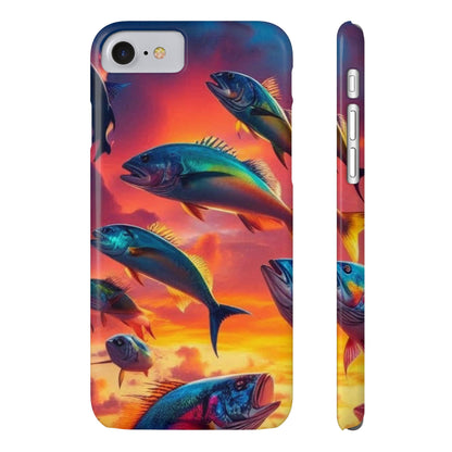 Tropical Fish Phone Case, Sunset Slim Case, Vibrant Colors Cover, Ocean Fish Design, Marine Life Gift, Sealife Accessories