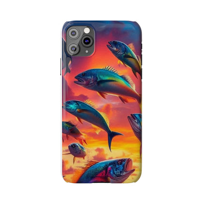 Tropical Fish Phone Case, Sunset Slim Case, Vibrant Colors Cover, Ocean Fish Design, Marine Life Gift, Sealife Accessories