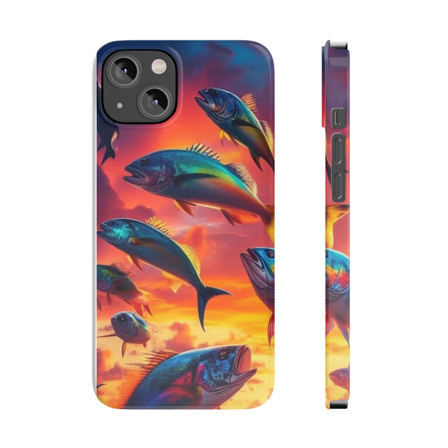 Tropical Fish Phone Case, Sunset Slim Case, Vibrant Colors Cover, Ocean Fish Design, Marine Life Gift, Sealife Accessories