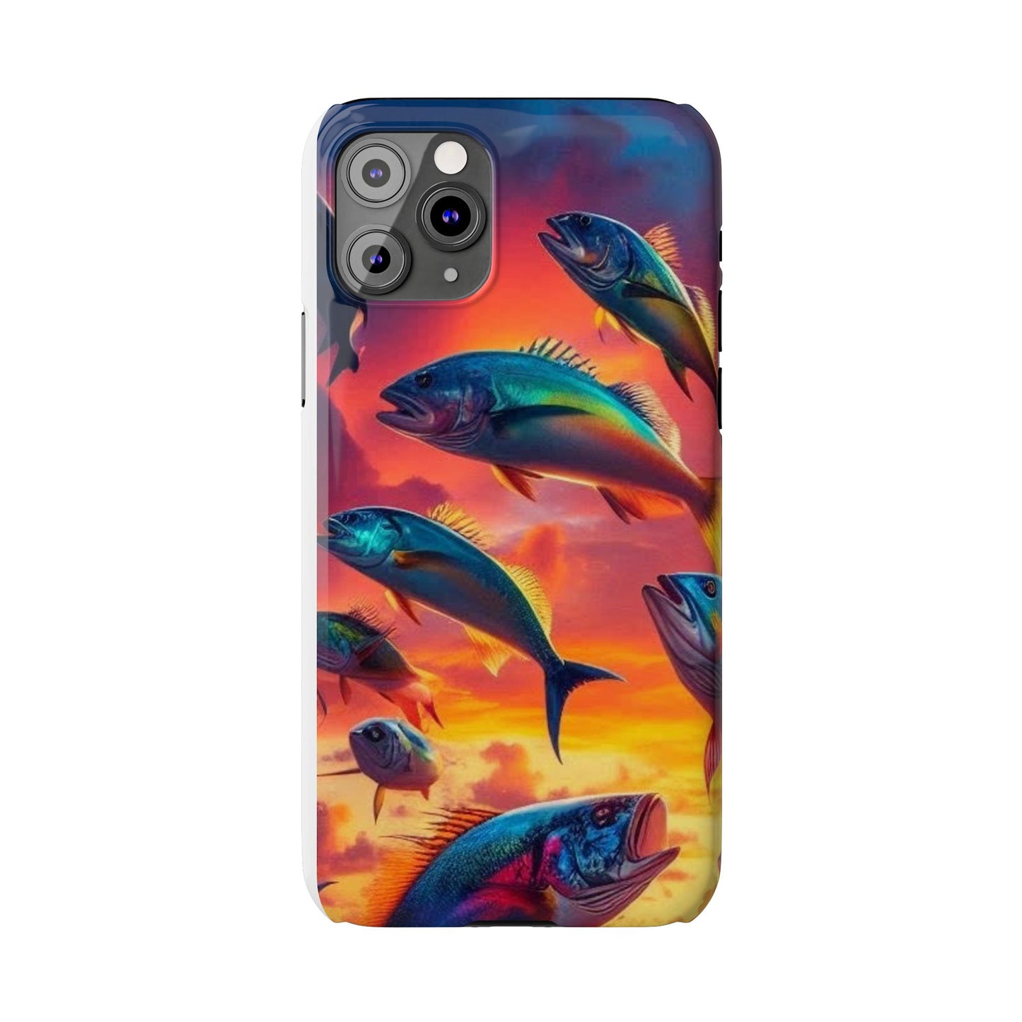 Tropical Fish Phone Case, Sunset Slim Case, Vibrant Colors Cover, Ocean Fish Design, Marine Life Gift, Sealife Accessories