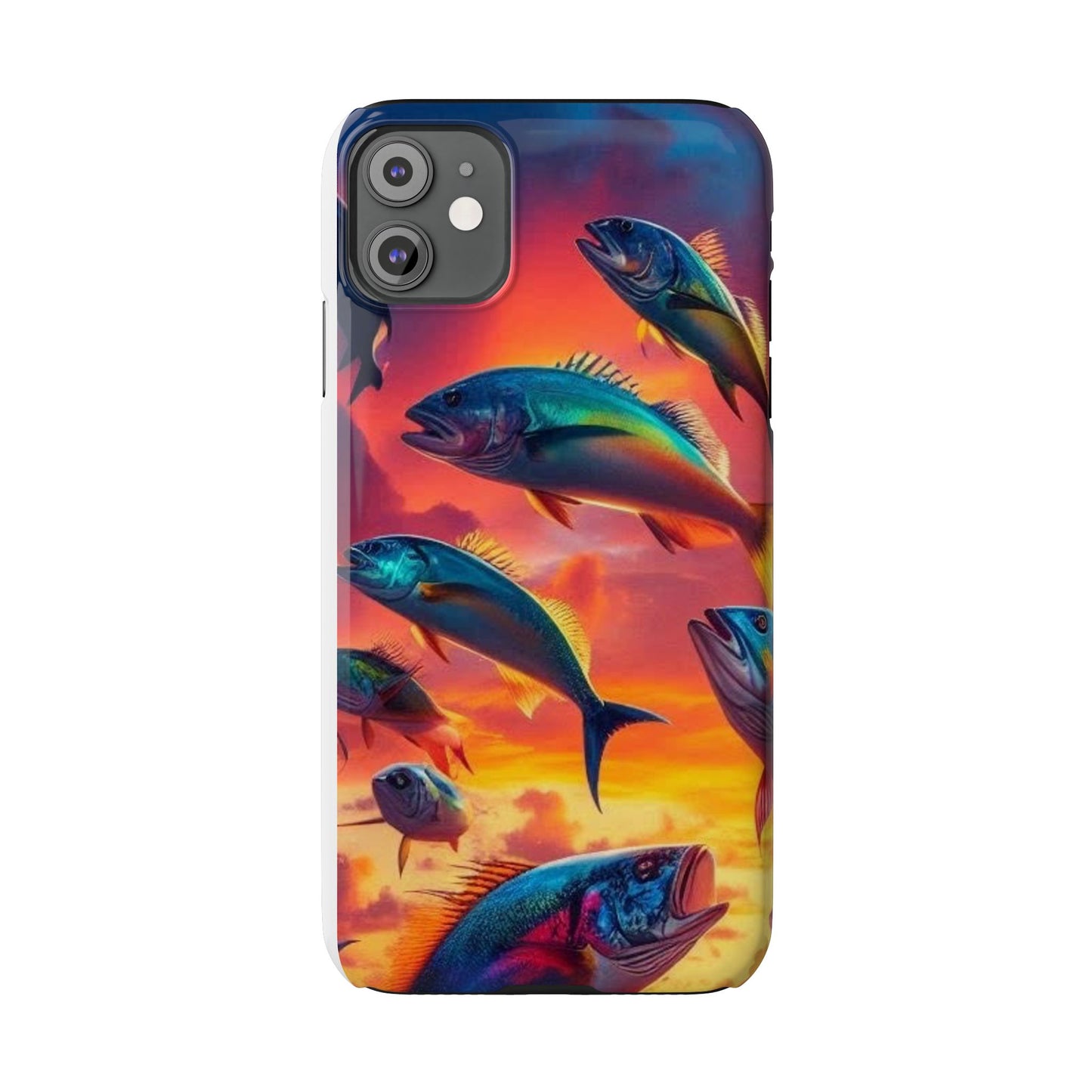 Tropical Fish Phone Case, Sunset Slim Case, Vibrant Colors Cover, Ocean Fish Design, Marine Life Gift, Sealife Accessories