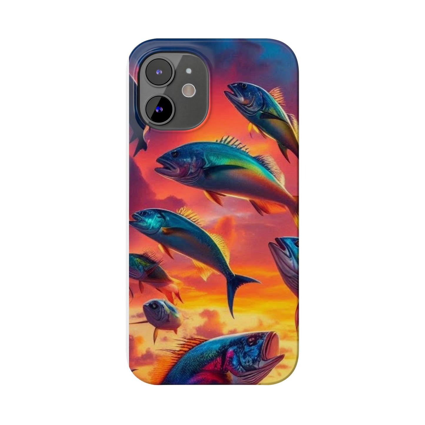 Tropical Fish Phone Case, Sunset Slim Case, Vibrant Colors Cover, Ocean Fish Design, Marine Life Gift, Sealife Accessories