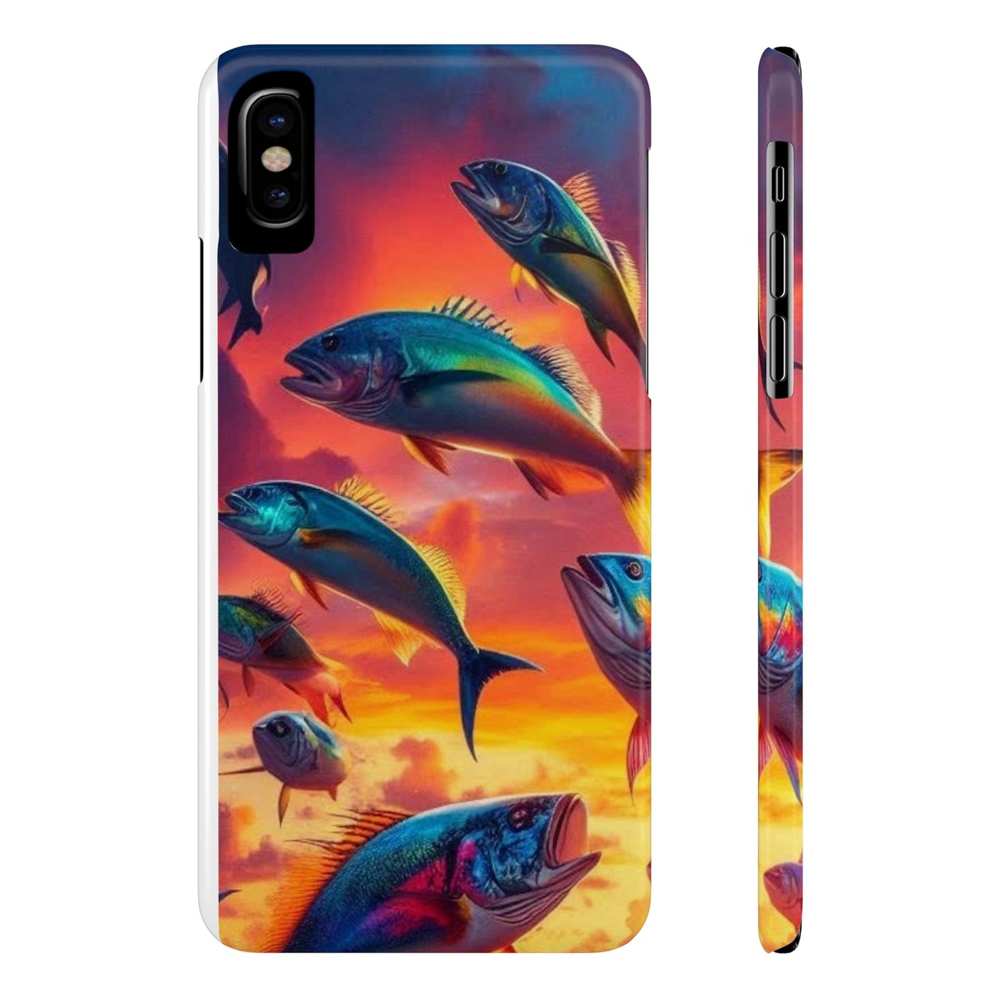 Tropical Fish Phone Case, Sunset Slim Case, Vibrant Colors Cover, Ocean Fish Design, Marine Life Gift, Sealife Accessories