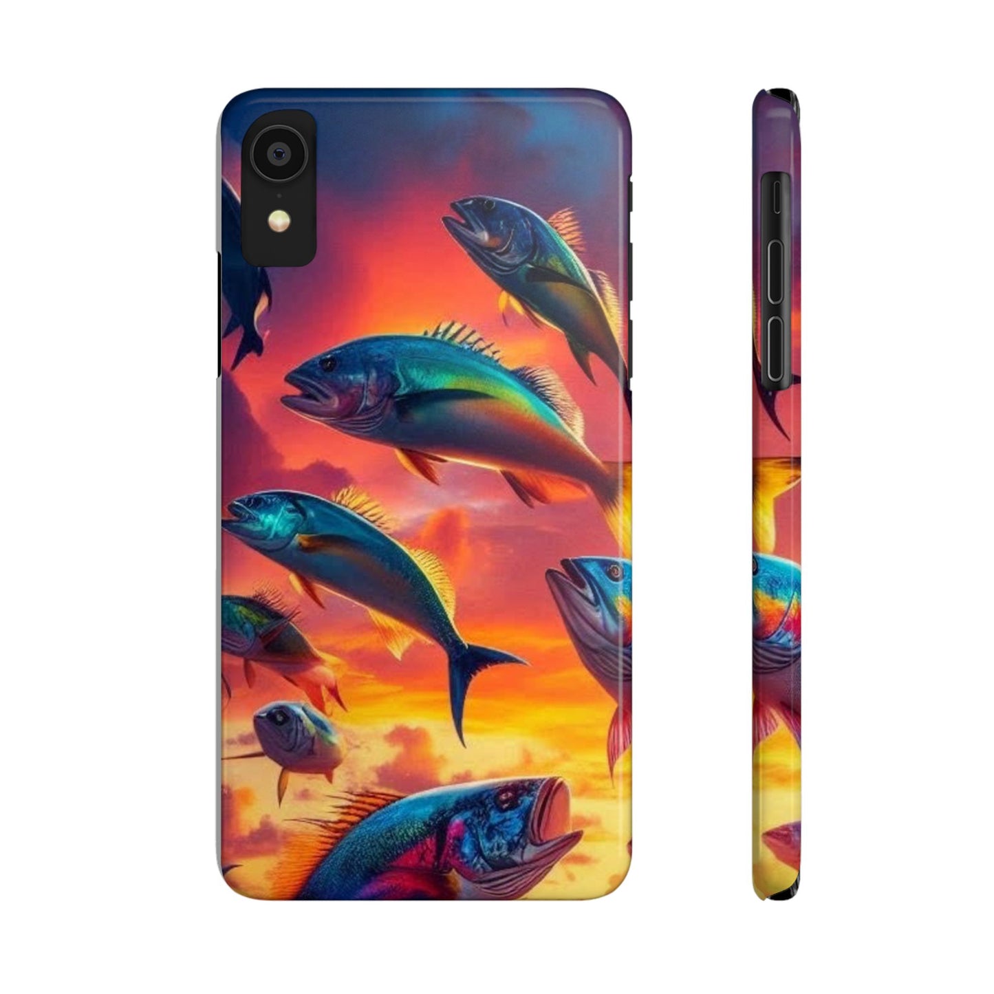 Tropical Fish Phone Case, Sunset Slim Case, Vibrant Colors Cover, Ocean Fish Design, Marine Life Gift, Sealife Accessories