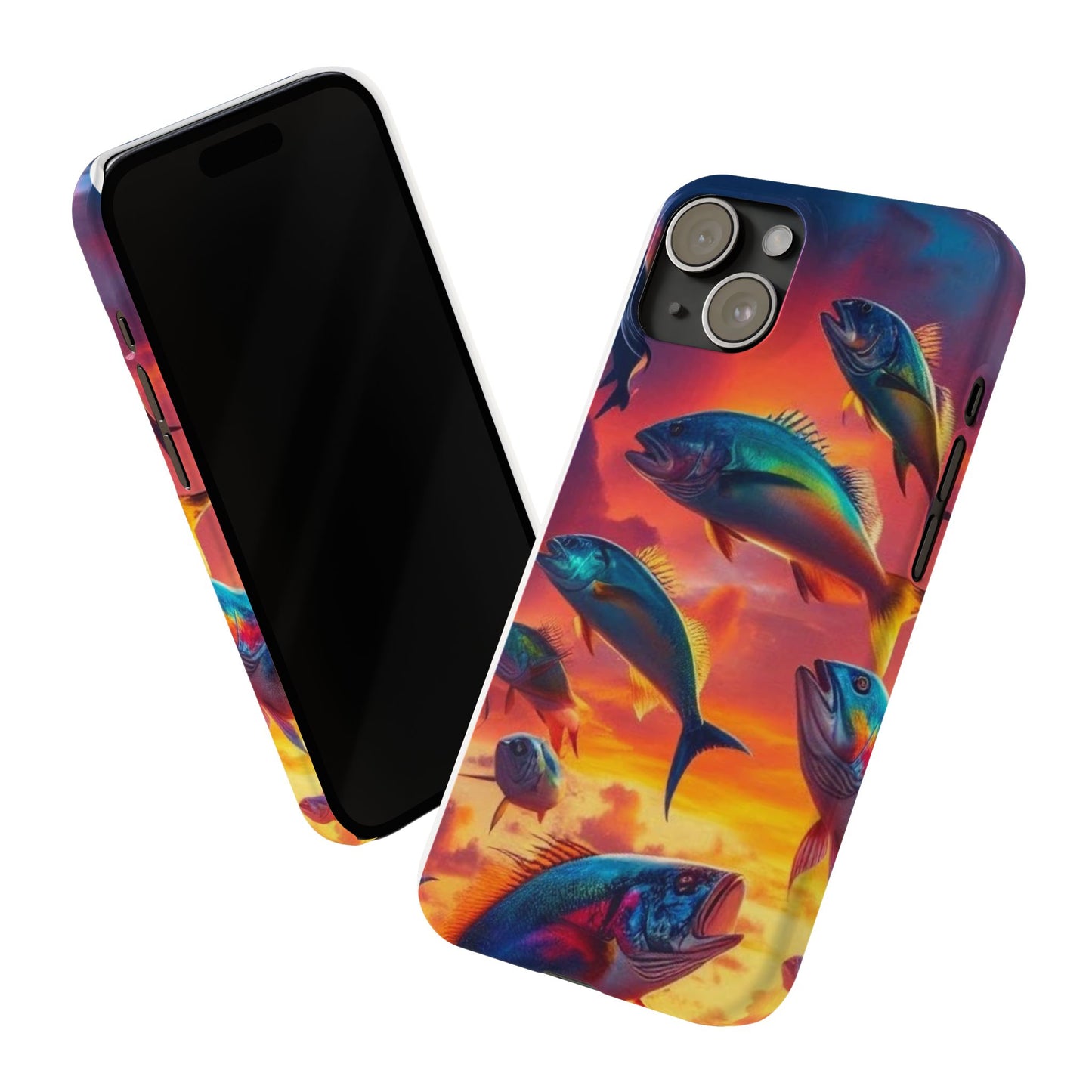 Tropical Fish Phone Case, Sunset Slim Case, Vibrant Colors Cover, Ocean Fish Design, Marine Life Gift, Sealife Accessories