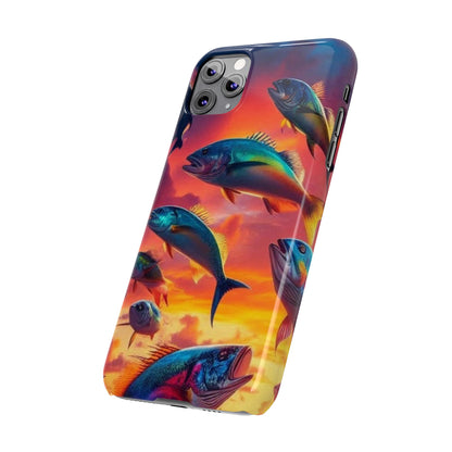 Tropical Fish Phone Case, Sunset Slim Case, Vibrant Colors Cover, Ocean Fish Design, Marine Life Gift, Sealife Accessories