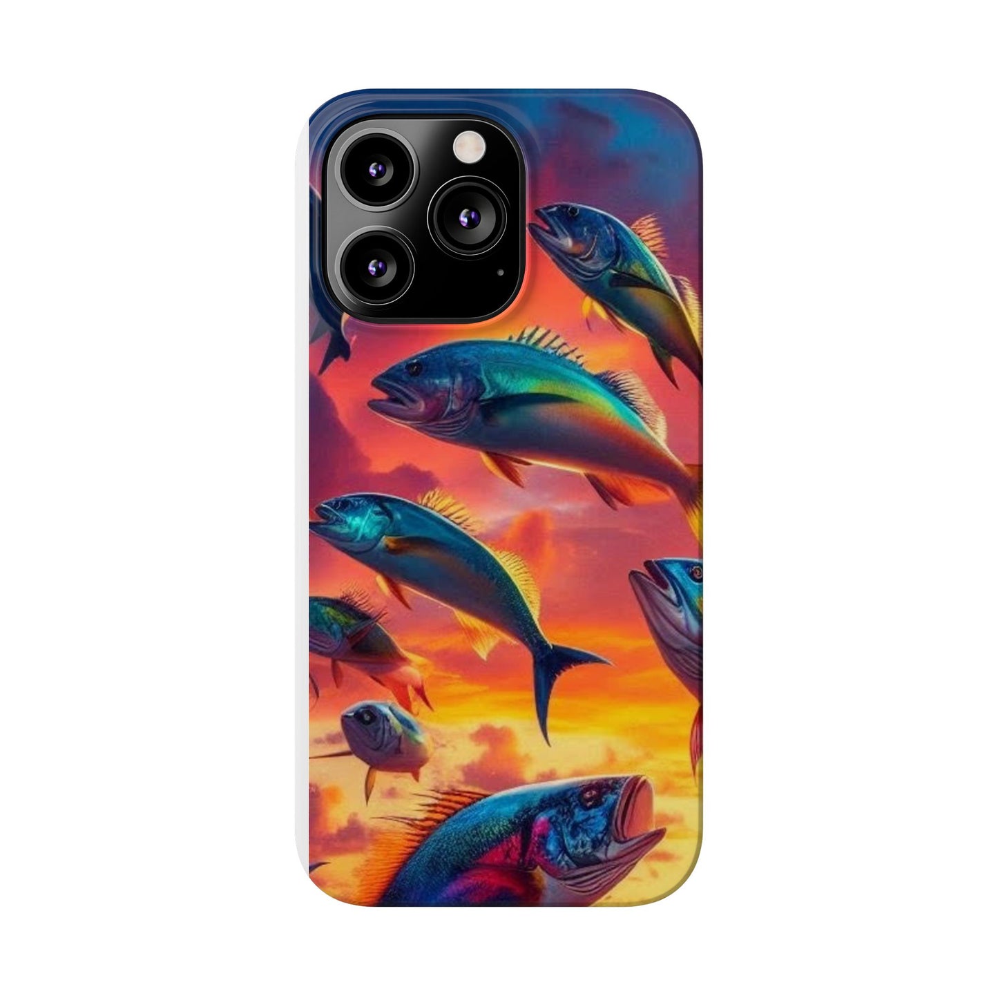 Tropical Fish Phone Case, Sunset Slim Case, Vibrant Colors Cover, Ocean Fish Design, Marine Life Gift, Sealife Accessories