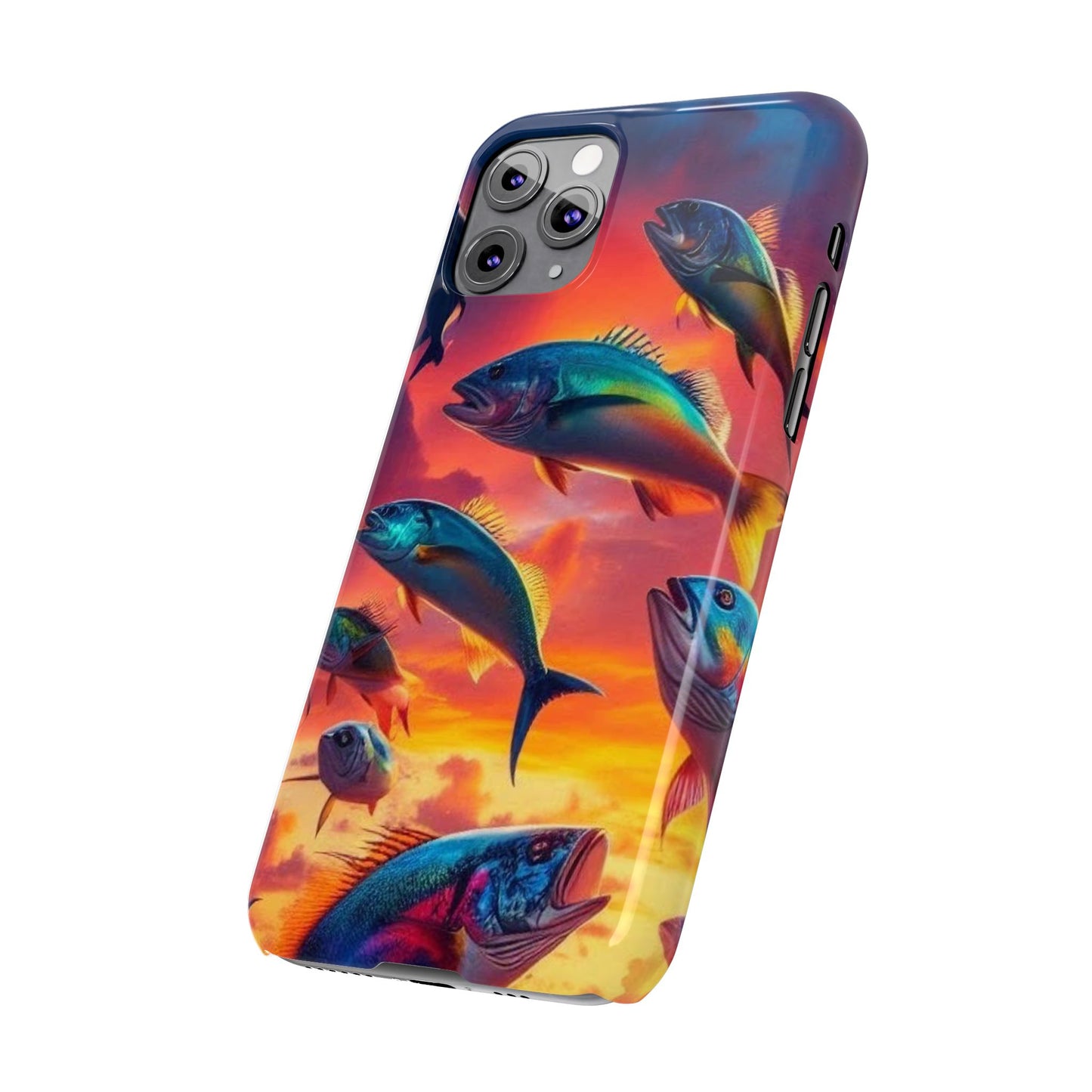 Tropical Fish Phone Case, Sunset Slim Case, Vibrant Colors Cover, Ocean Fish Design, Marine Life Gift, Sealife Accessories