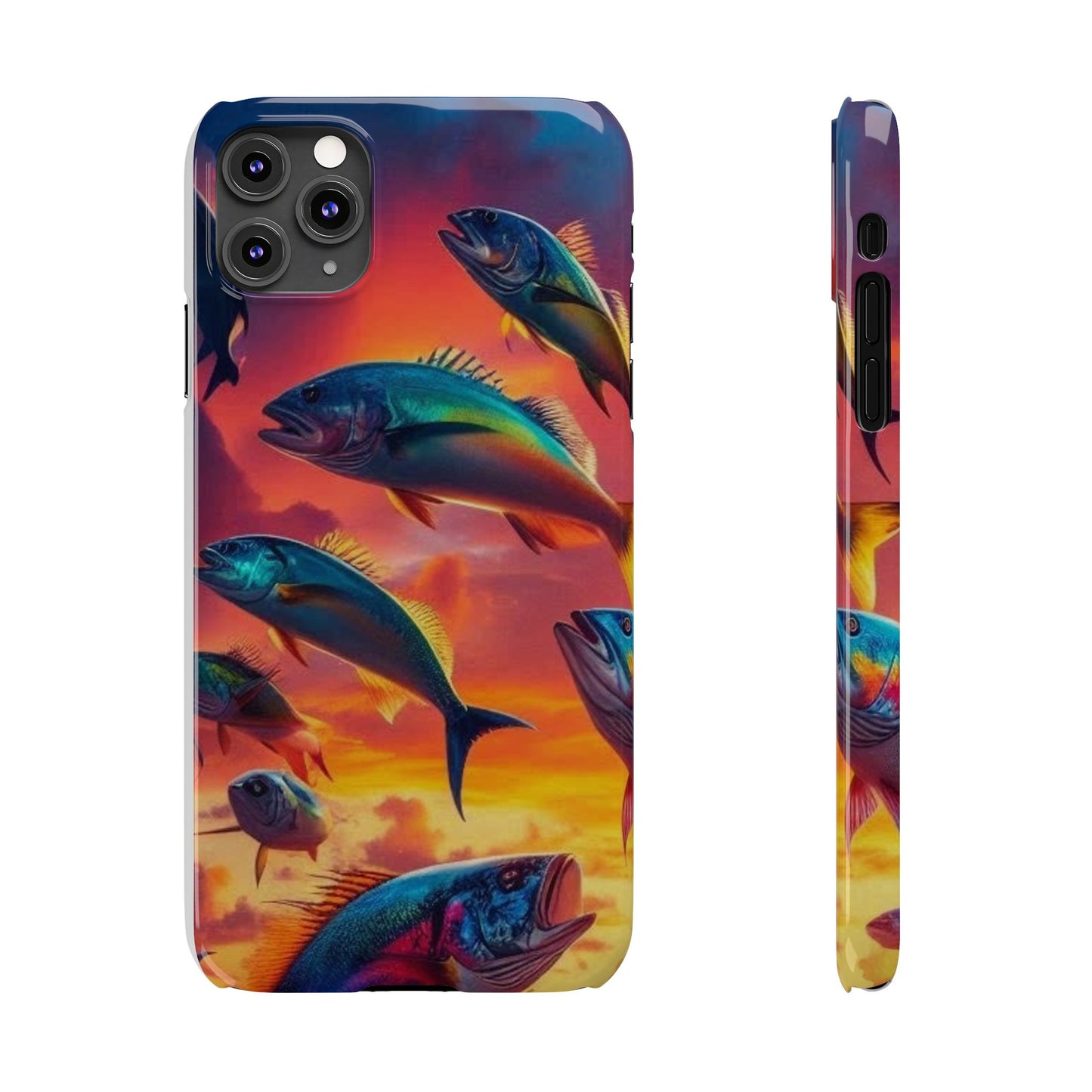 Tropical Fish Phone Case, Sunset Slim Case, Vibrant Colors Cover, Ocean Fish Design, Marine Life Gift, Sealife Accessories