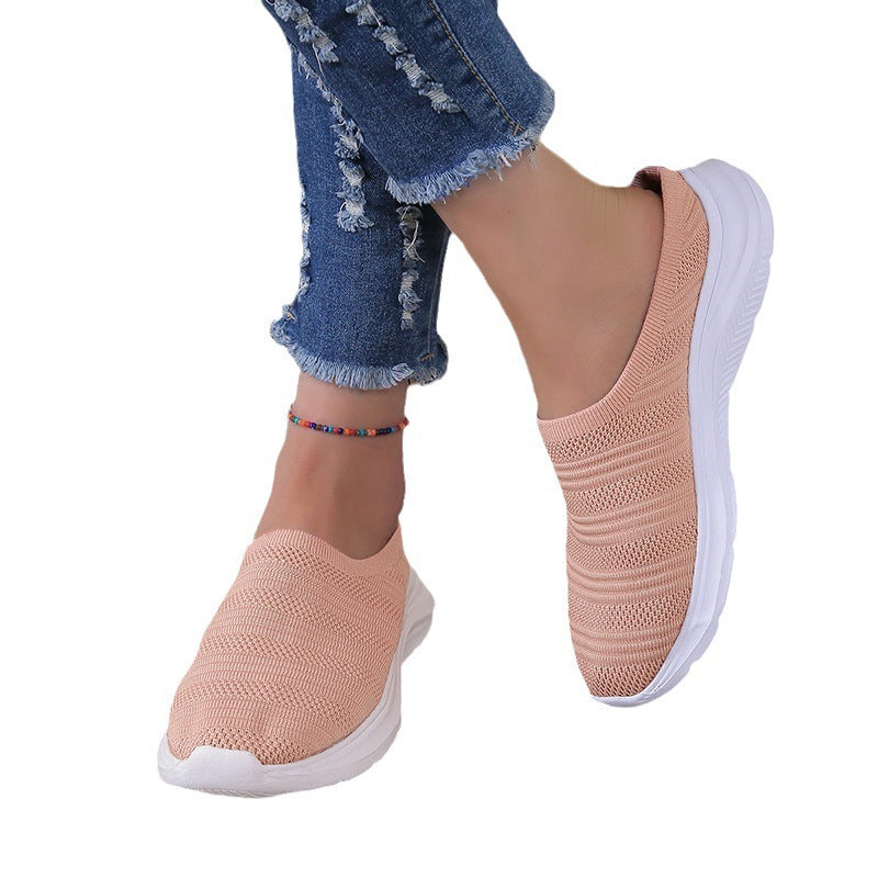 Mesh Breathable Woven Women's Shoes Slip-on