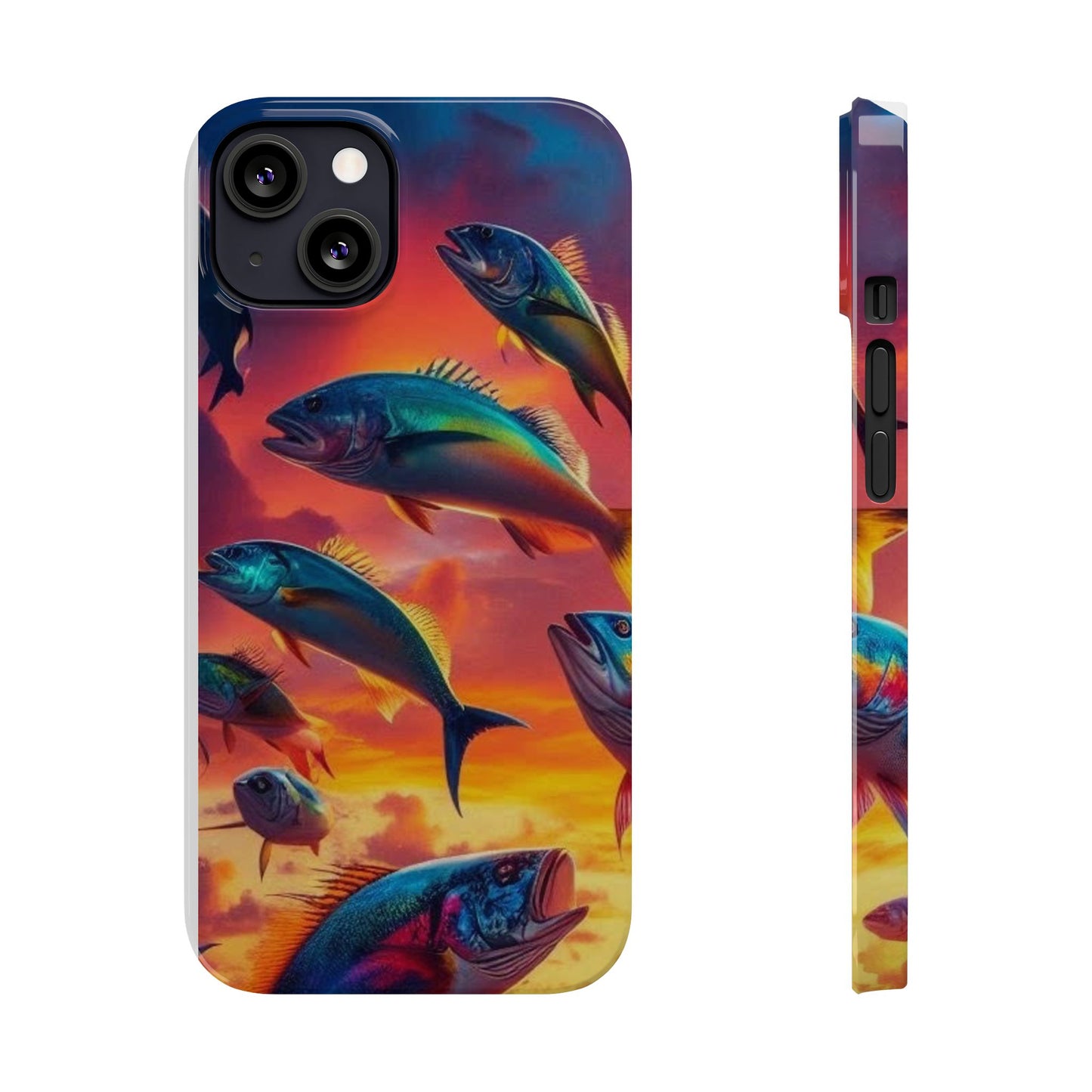 Tropical Fish Phone Case, Sunset Slim Case, Vibrant Colors Cover, Ocean Fish Design, Marine Life Gift, Sealife Accessories