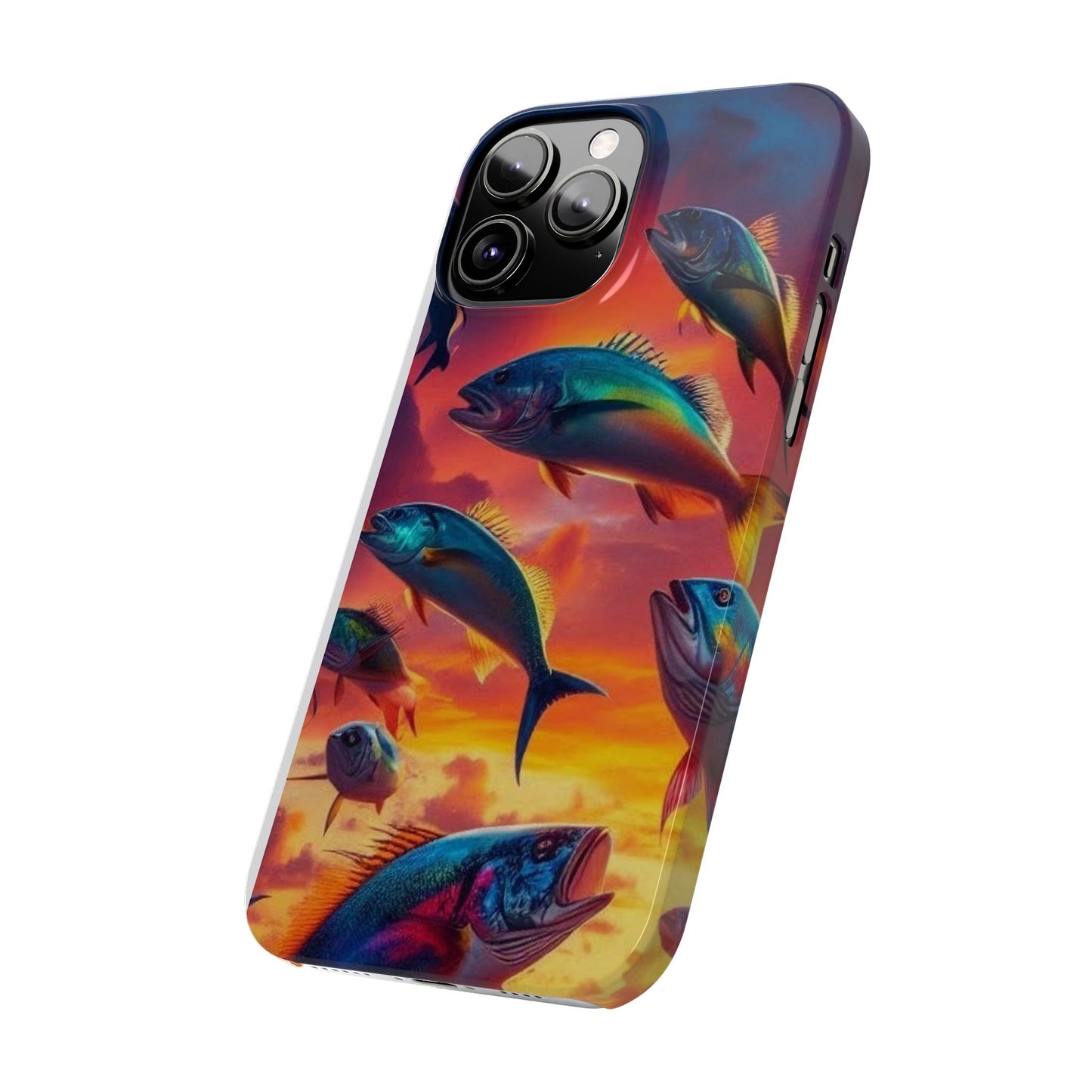 Tropical Fish Phone Case, Sunset Slim Case, Vibrant Colors Cover, Ocean Fish Design, Marine Life Gift, Sealife Accessories