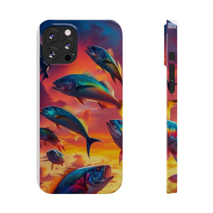 Tropical Fish Phone Case, Sunset Slim Case, Vibrant Colors Cover, Ocean Fish Design, Marine Life Gift, Sealife Accessories