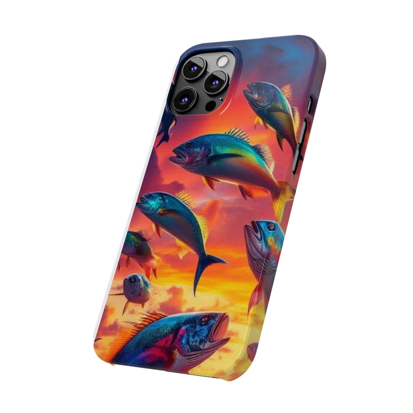 Tropical Fish Phone Case, Sunset Slim Case, Vibrant Colors Cover, Ocean Fish Design, Marine Life Gift, Sealife Accessories