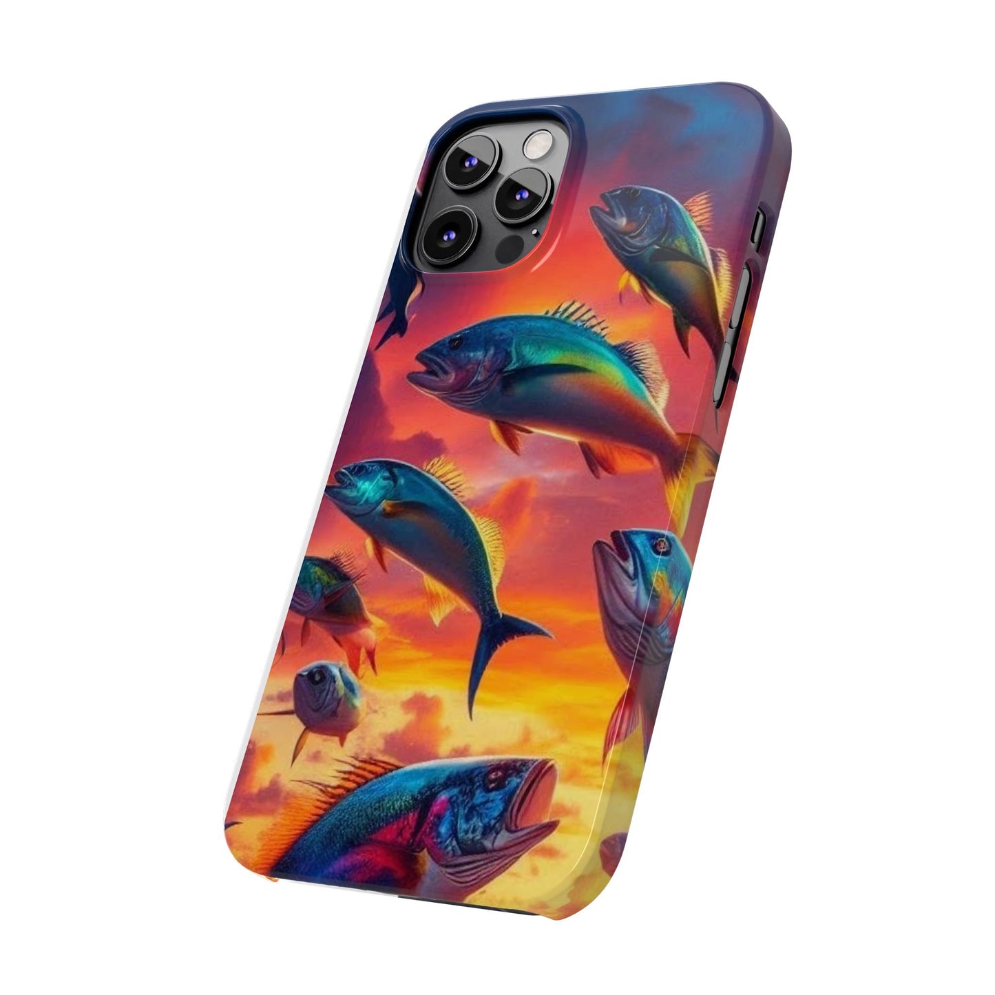 Tropical Fish Phone Case, Sunset Slim Case, Vibrant Colors Cover, Ocean Fish Design, Marine Life Gift, Sealife Accessories