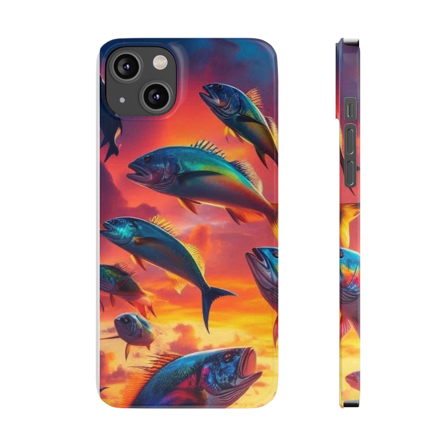 Tropical Fish Phone Case, Sunset Slim Case, Vibrant Colors Cover, Ocean Fish Design, Marine Life Gift, Sealife Accessories