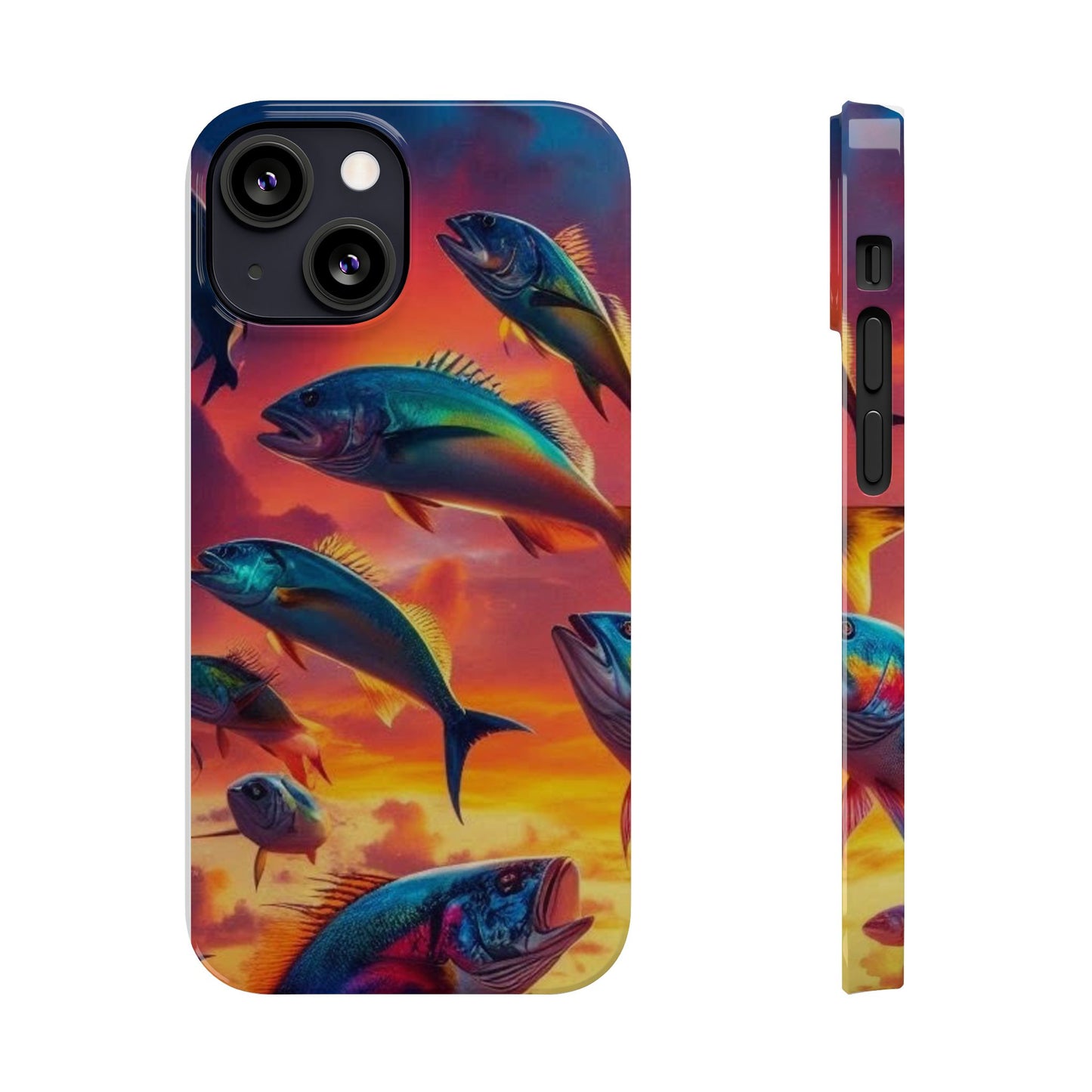 Tropical Fish Phone Case, Sunset Slim Case, Vibrant Colors Cover, Ocean Fish Design, Marine Life Gift, Sealife Accessories