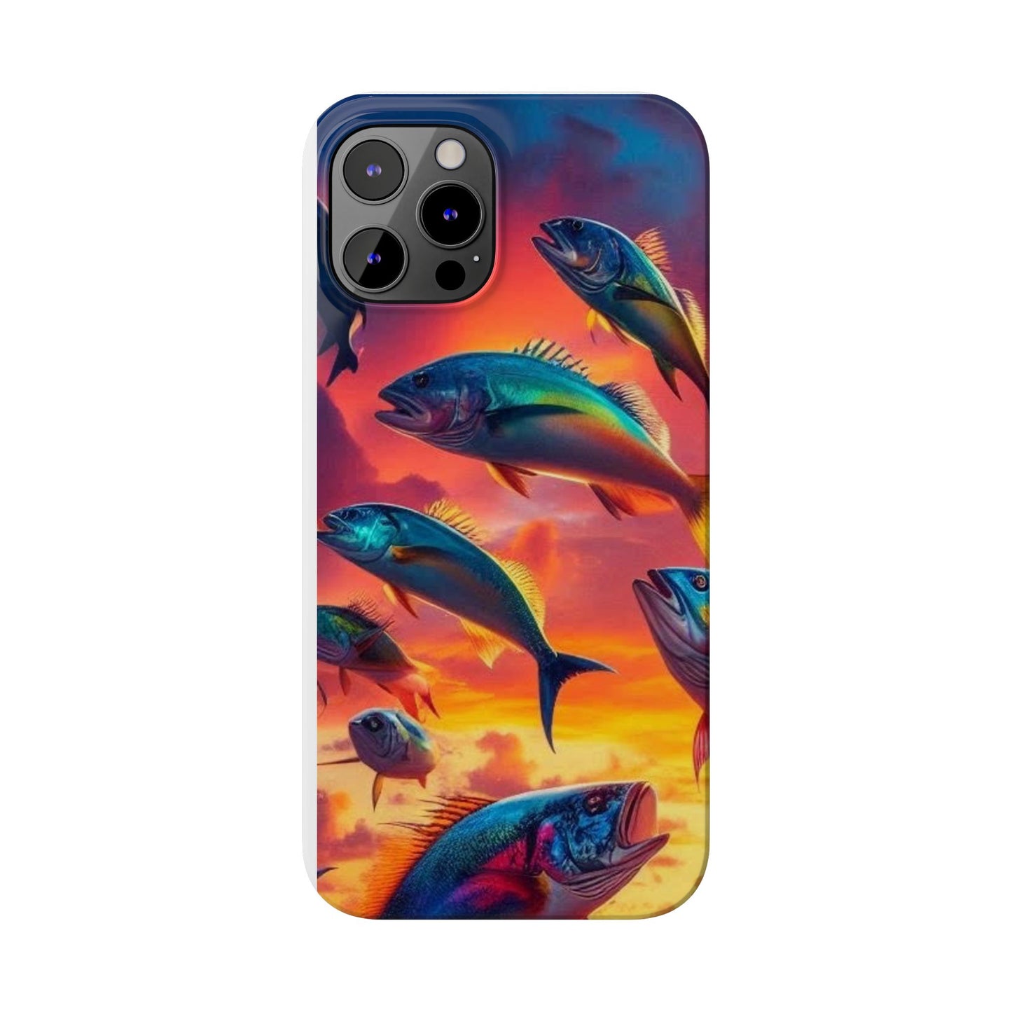 Tropical Fish Phone Case, Sunset Slim Case, Vibrant Colors Cover, Ocean Fish Design, Marine Life Gift, Sealife Accessories