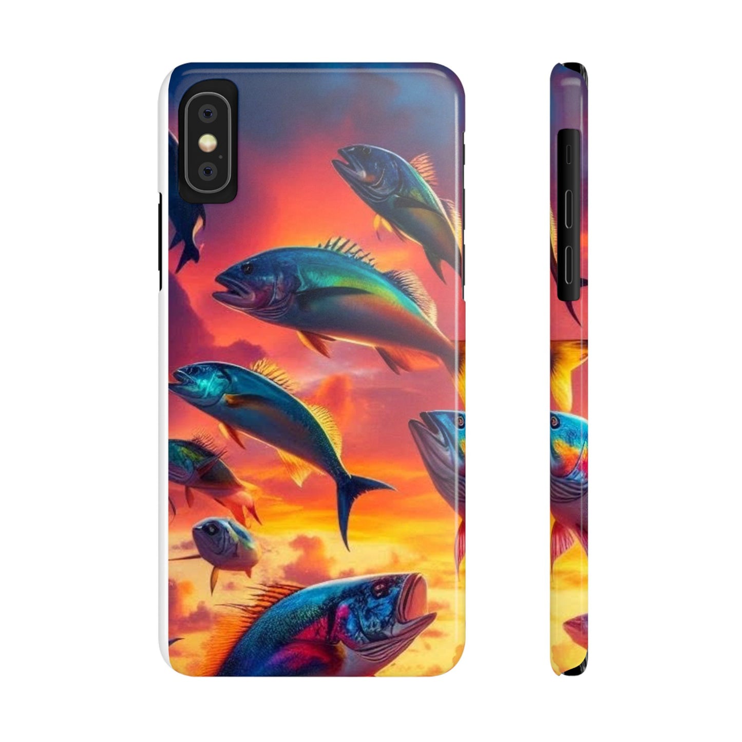 Tropical Fish Phone Case, Sunset Slim Case, Vibrant Colors Cover, Ocean Fish Design, Marine Life Gift, Sealife Accessories