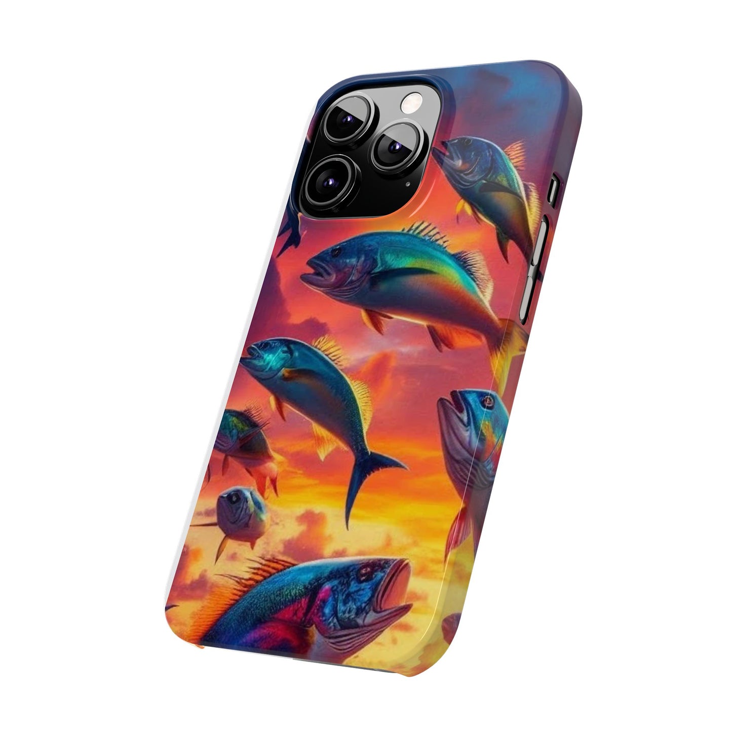 Tropical Fish Phone Case, Sunset Slim Case, Vibrant Colors Cover, Ocean Fish Design, Marine Life Gift, Sealife Accessories