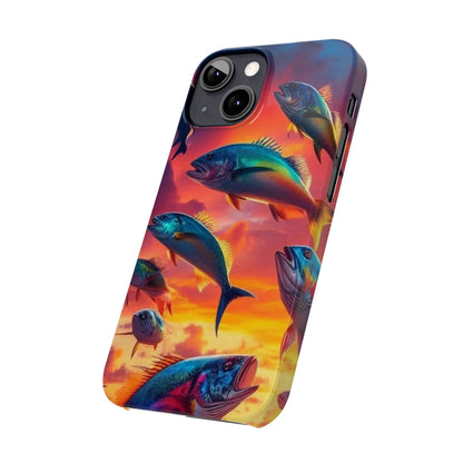 Tropical Fish Phone Case, Sunset Slim Case, Vibrant Colors Cover, Ocean Fish Design, Marine Life Gift, Sealife Accessories