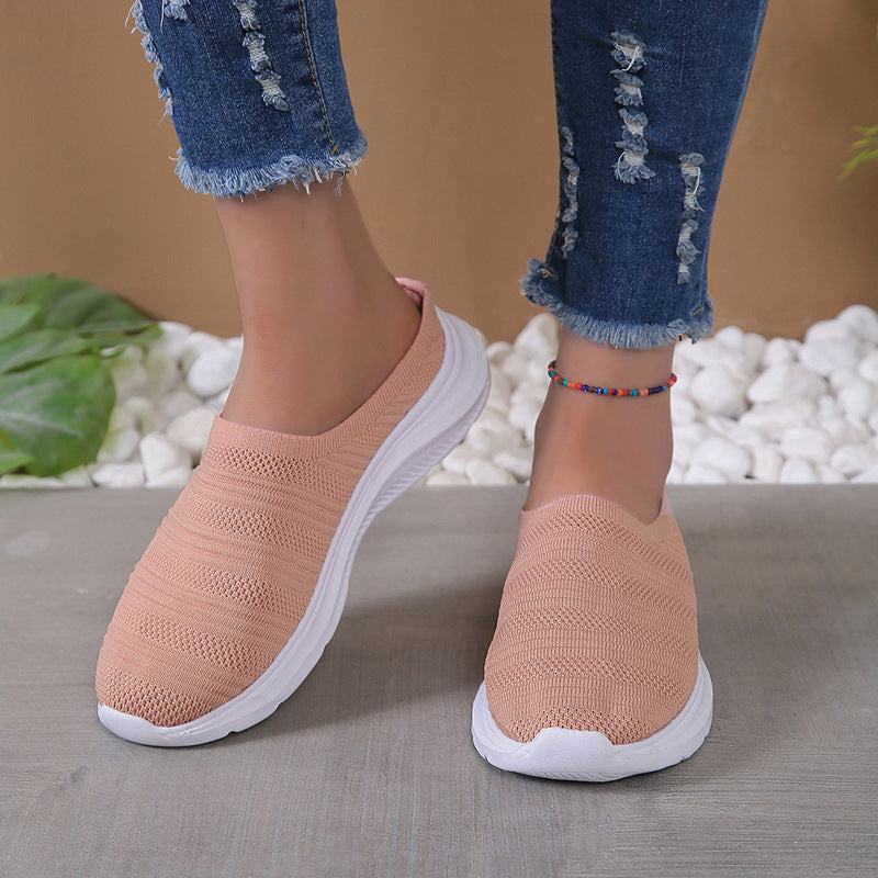 Mesh Breathable Woven Women's Shoes Slip-on