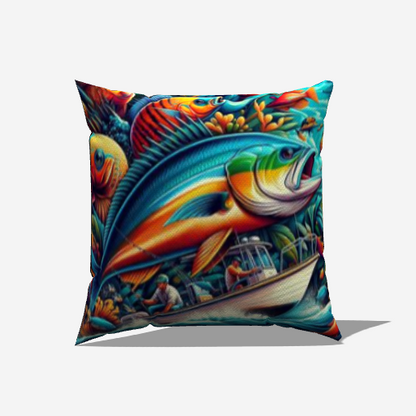 Nautical Theme Fishing throw pillow