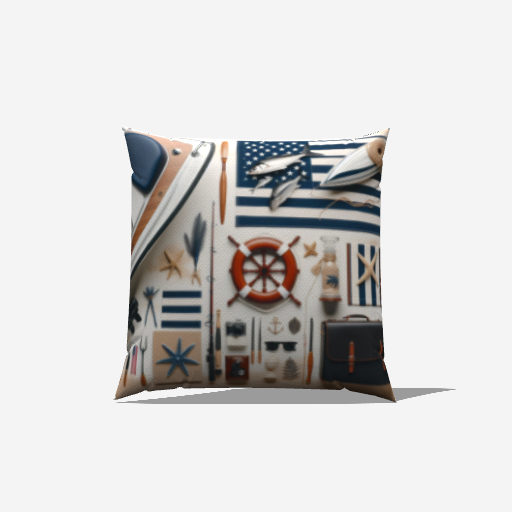 Nautical Theme Beach Throw Pillow