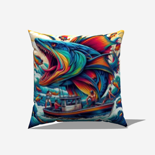 Nautical Theme Fishing throw pillow