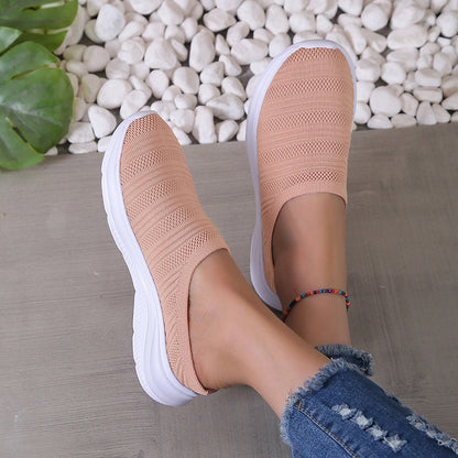 Mesh Breathable Woven Women's Shoes Slip-on