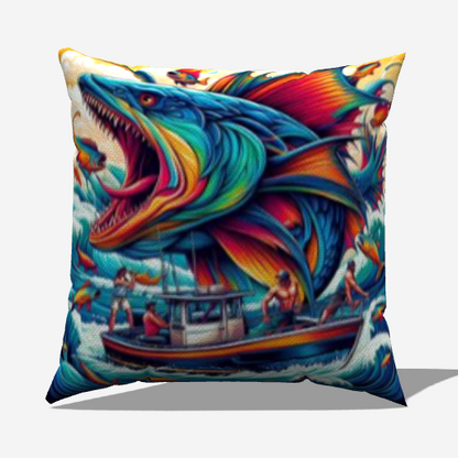 Nautical Theme Fishing throw pillow