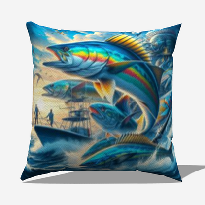 Nautical Theme Fishing throw pillow