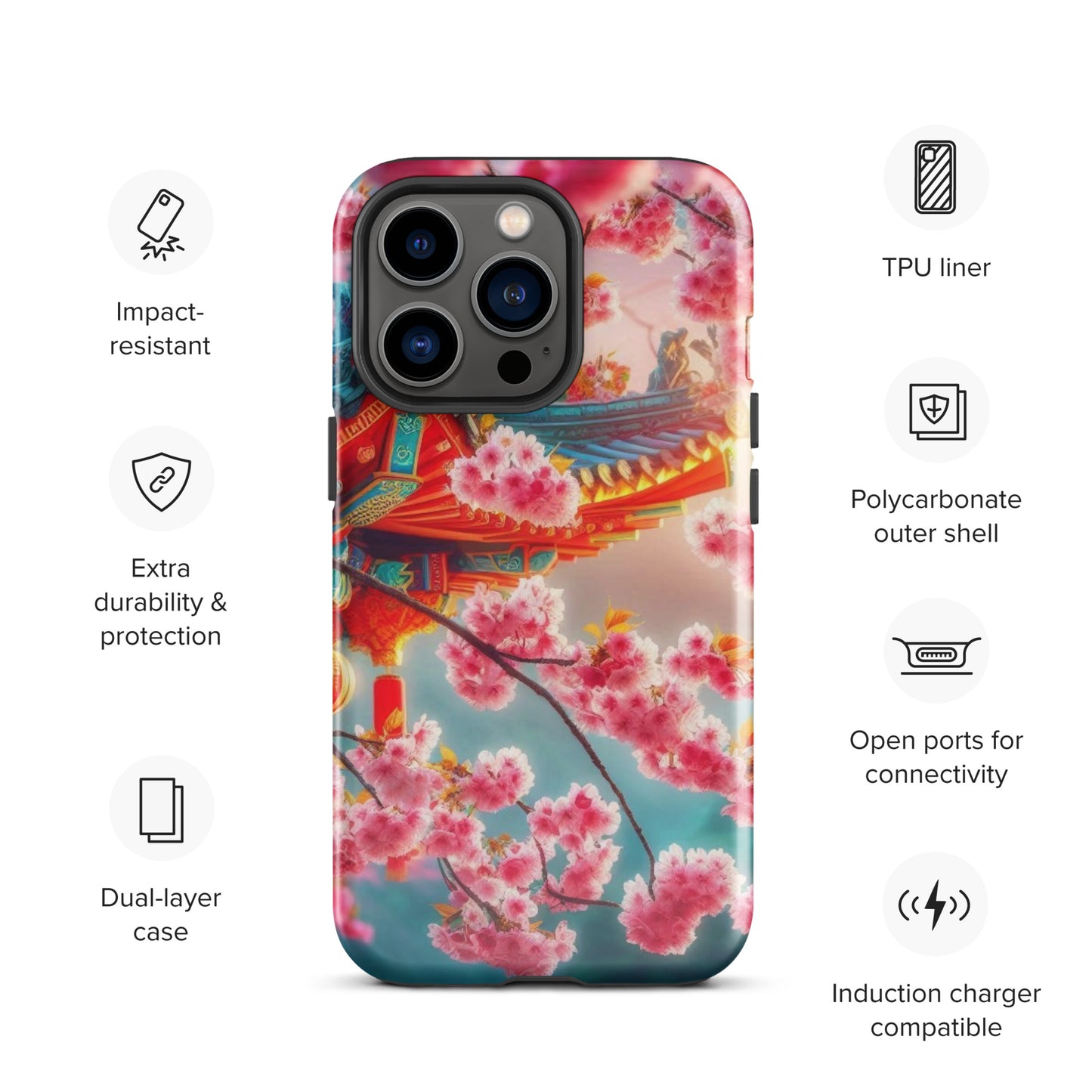 Chinese Cherry Blossom Tough Case for iPhone®