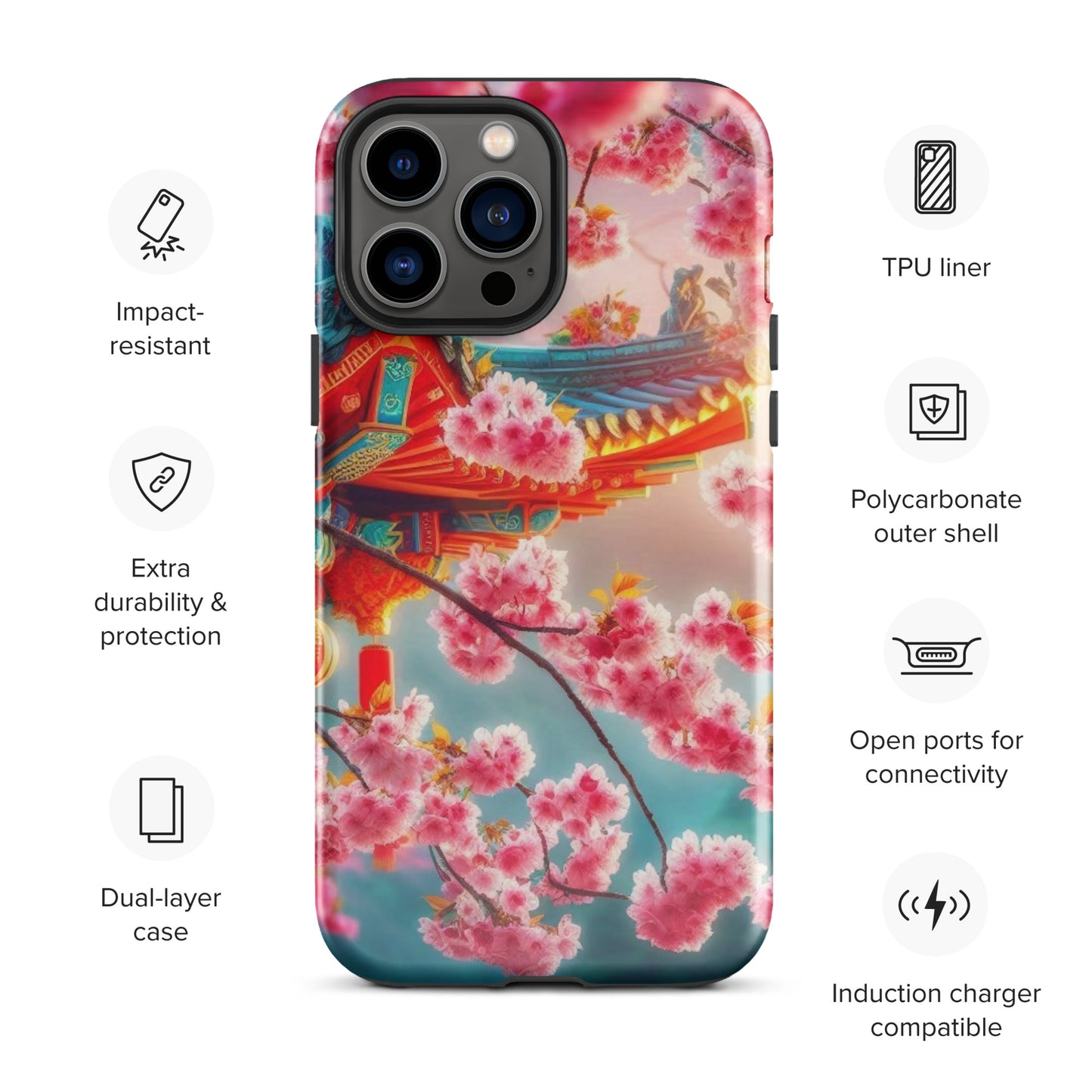 Chinese Cherry Blossom Tough Case for iPhone®