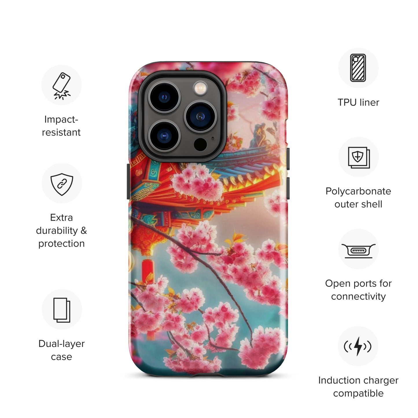 Chinese Cherry Blossom Tough Case for iPhone®