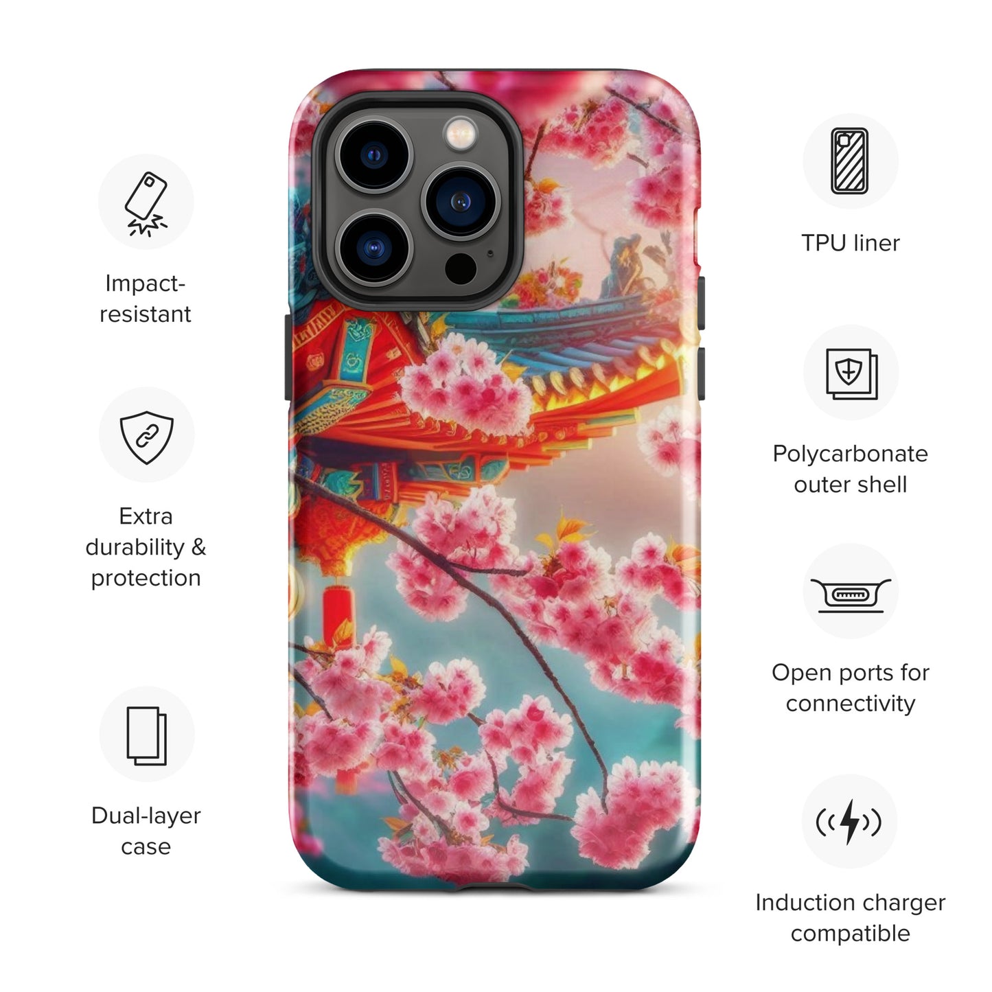 Chinese Cherry Blossom Tough Case for iPhone®