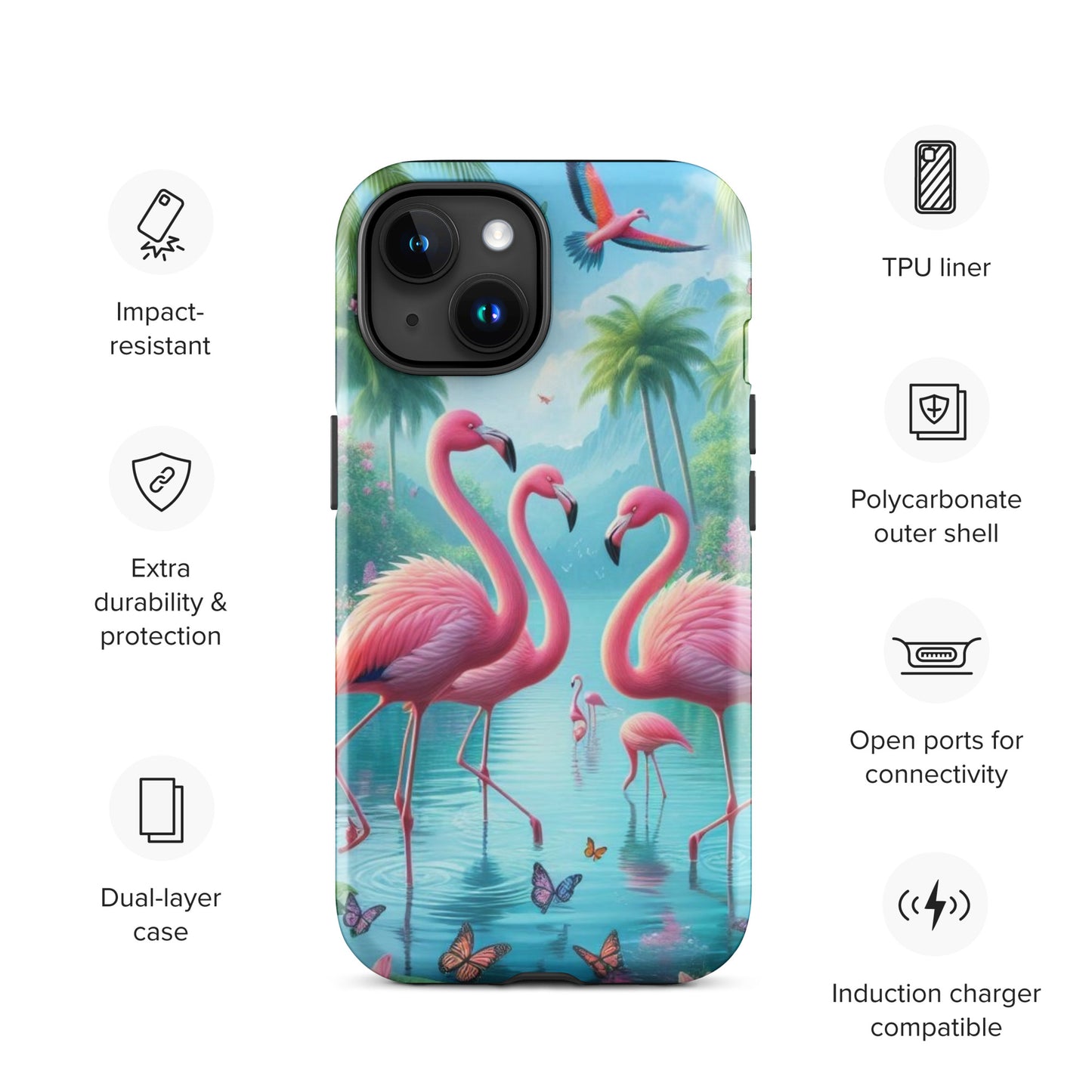 Pink Flamingo Tough Case for iPhone®