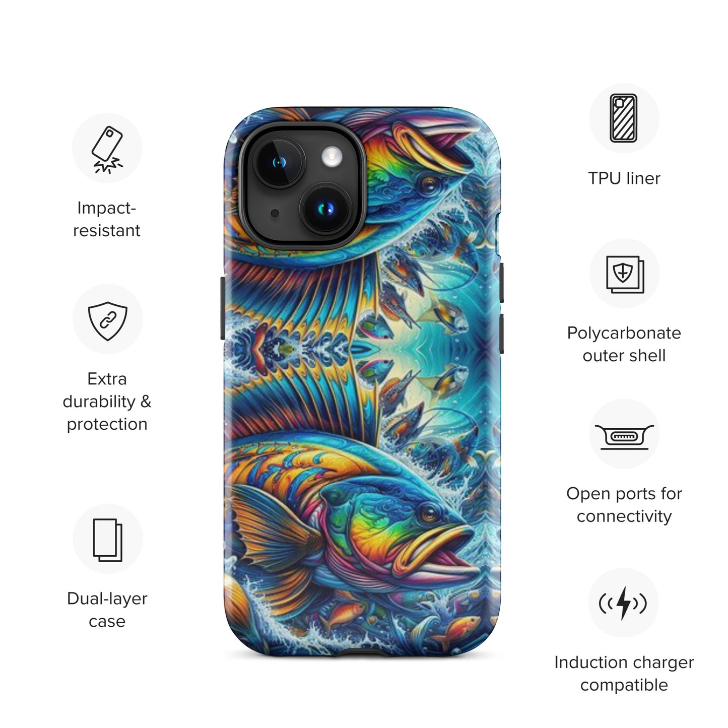 Angry Fighting FIsh Tough Case for iPhone®