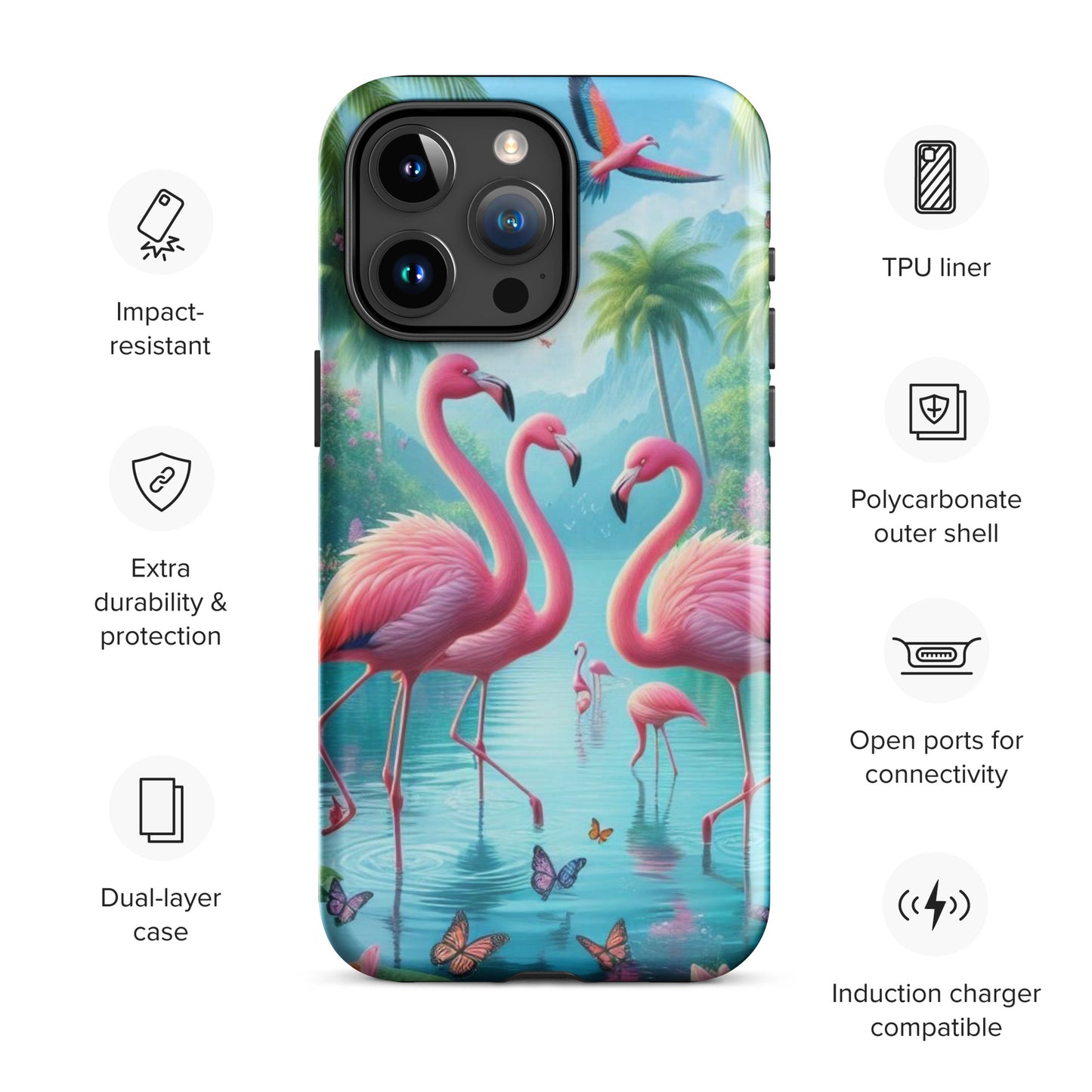 Pink Flamingo Tough Case for iPhone®