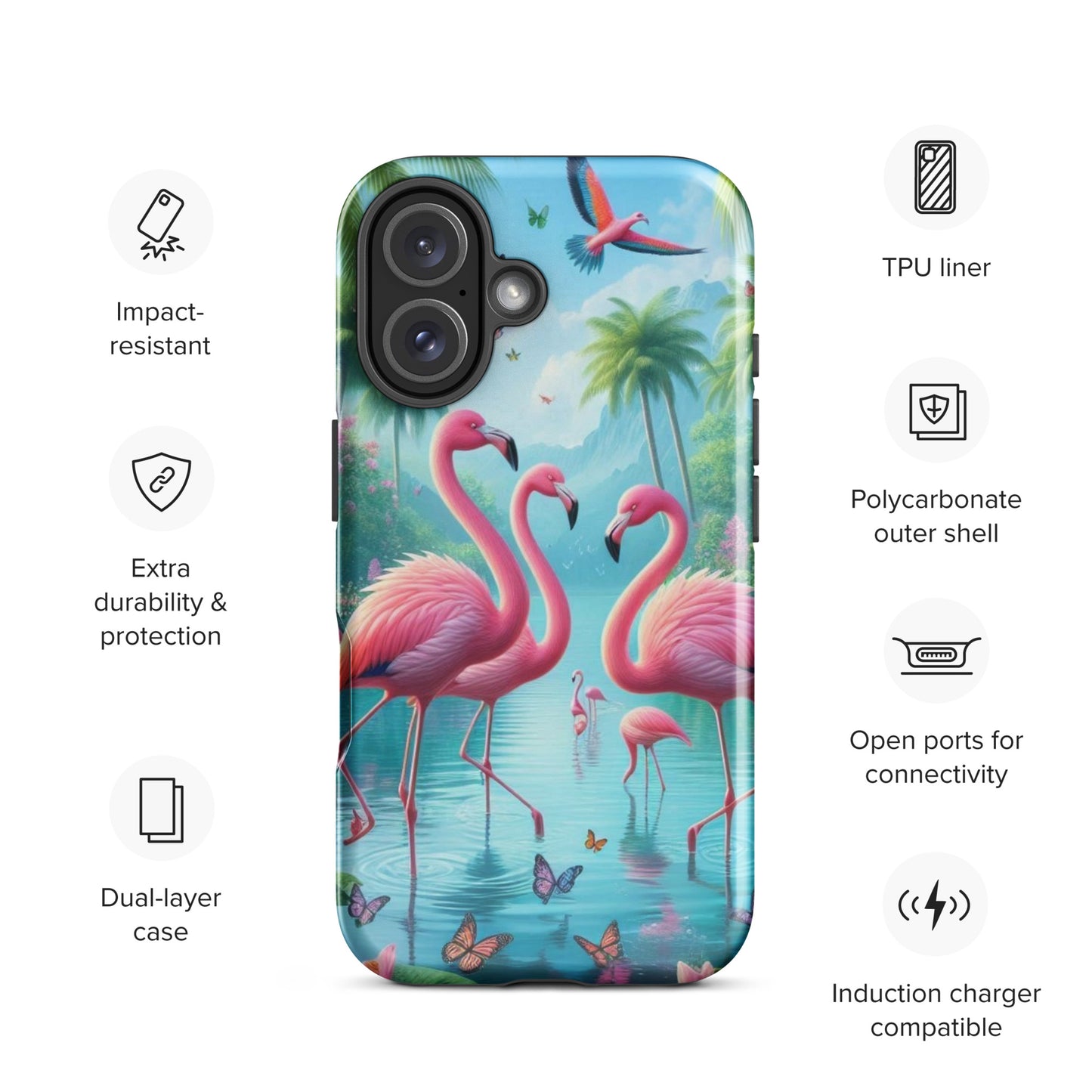 Pink Flamingo Tough Case for iPhone®