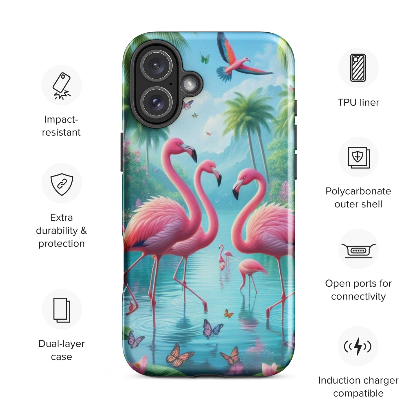 Pink Flamingo Tough Case for iPhone®