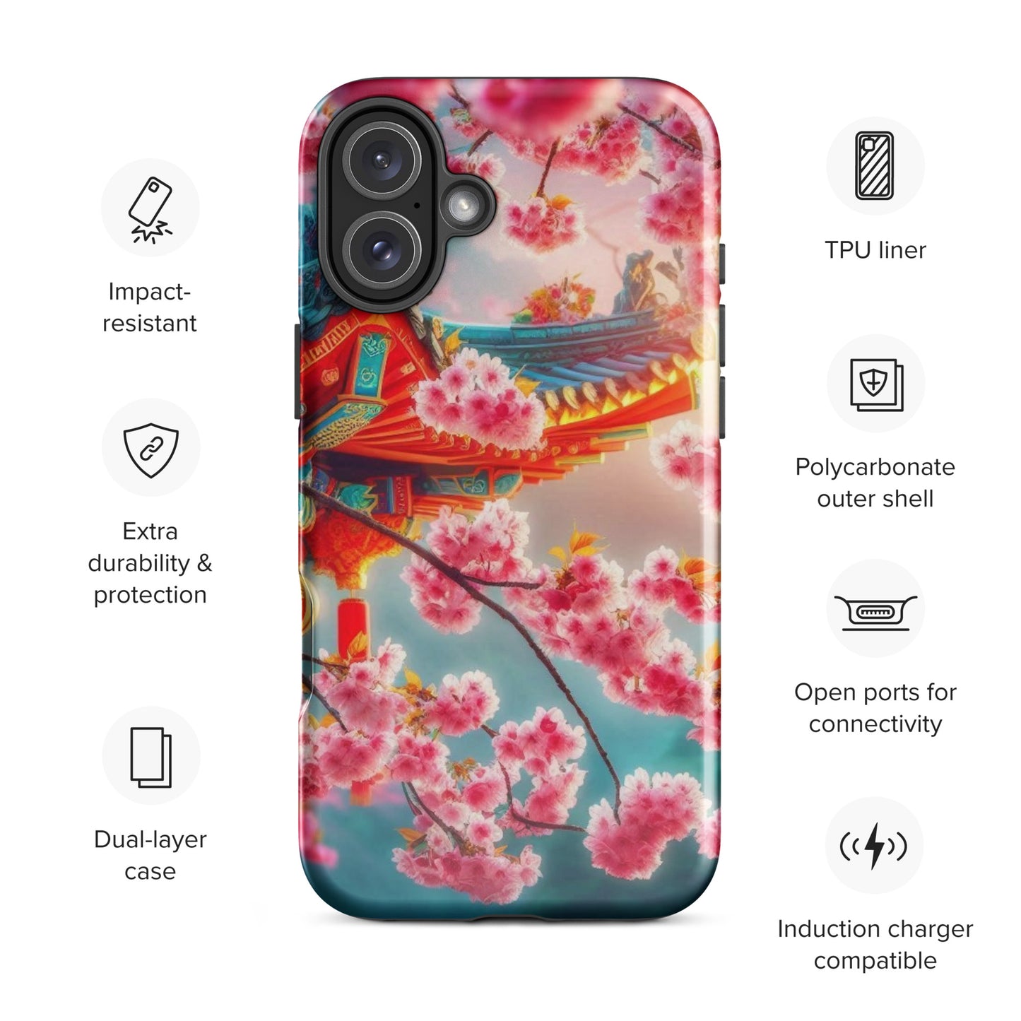 Chinese Cherry Blossom Tough Case for iPhone®